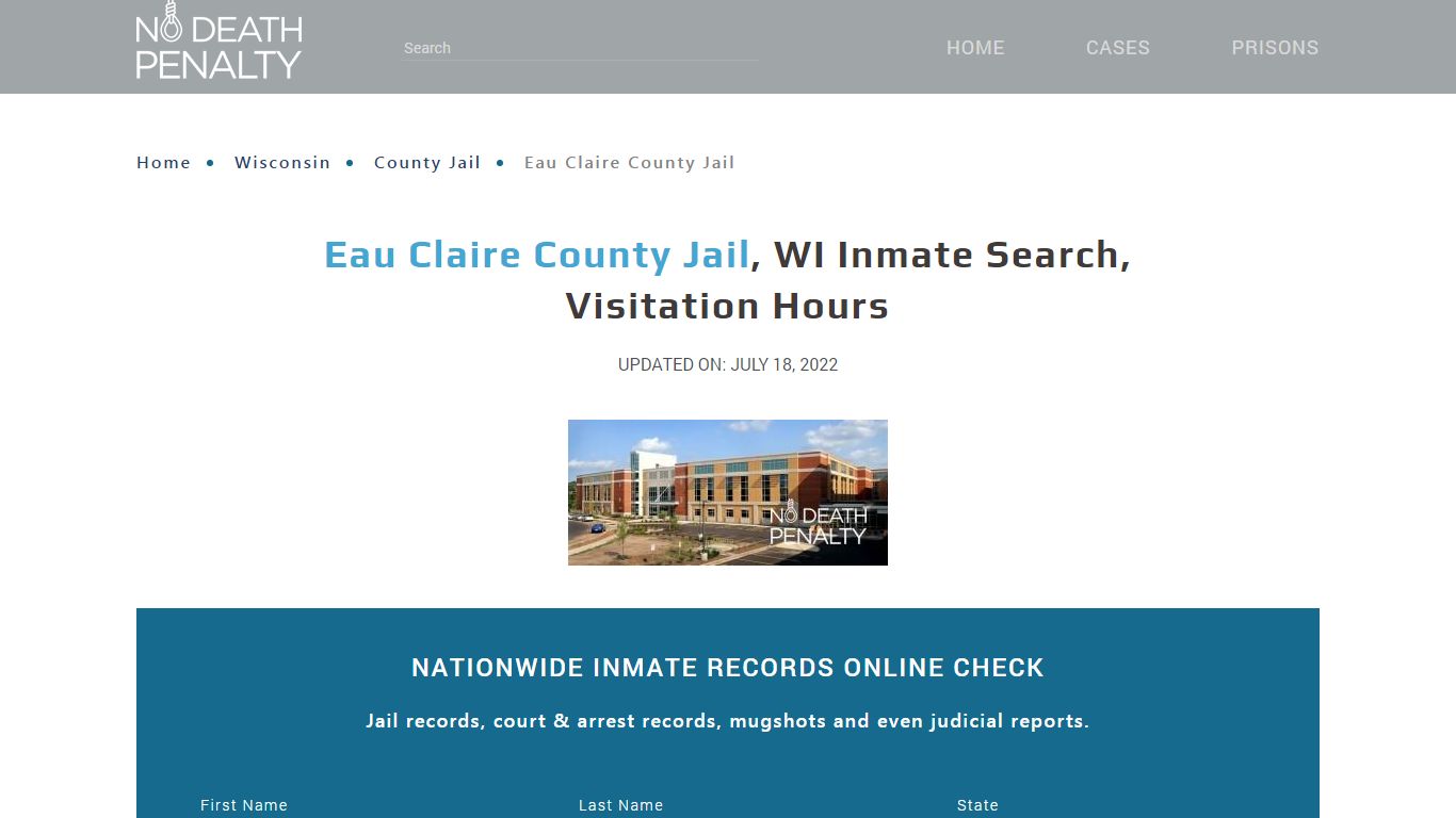 Eau Claire County Jail, WI Inmate Search, Visitation Hours